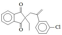 2-[2-(3-氯苯基)丙-2-烯-1-基]-2-乙基茚滿-1,3-二酮；
2-[2-(3-Chlorophenyl)-2-propen-1-yl]-2-ethyl-1H-indene-1,3(2H)-dione；
CPED