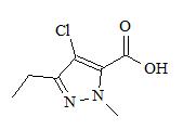 1-甲基-3-乙基-4-氯吡唑-5-甲酸； 
4-Chloro-3-ethyl-1-methyl-1H-pyrazole-5-carboxylic acid；
EMCA